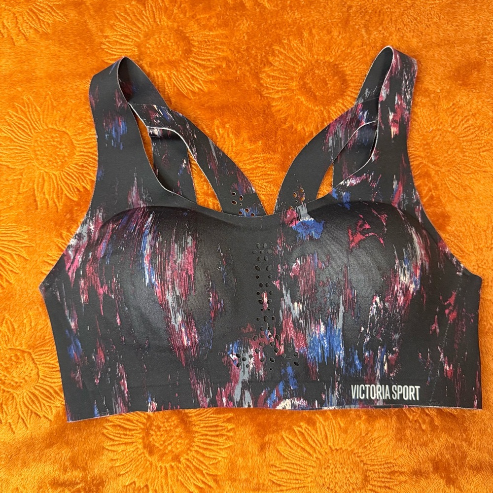 Victoria's Secret Black Watercolor Sports Bra | 34C